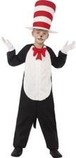 Dr Seuss Cat In The Hat Costume Kids Official Book Week Jumpsuit Fancy Dress