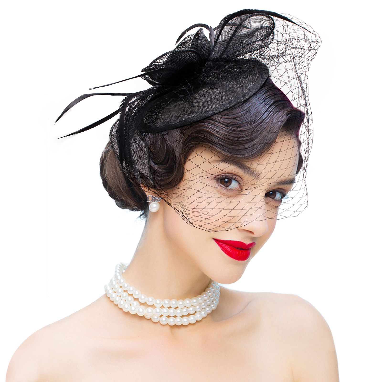Lawliet Womens Black Sinamay Fascinator 