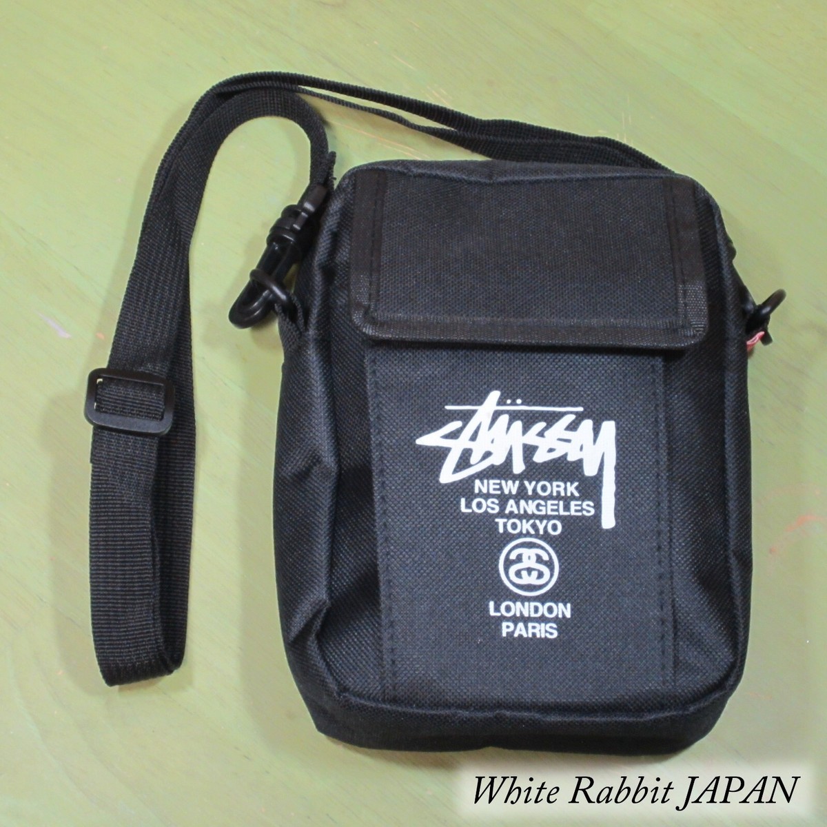 STUSSY Mini Shoulder Bag Crossbody Pochette Pouch Black STUSSY Mini Shoulder Bag Crossbody Pochette Pouch Black