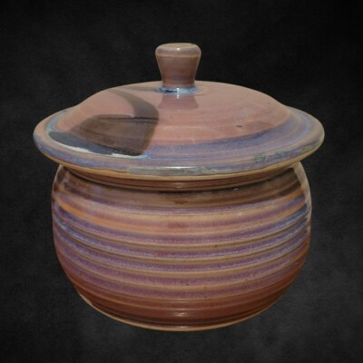 Studio Made Glazed Pottery ''Tested by Fire'' Large Lidded Bowl Pot Rob Grimes