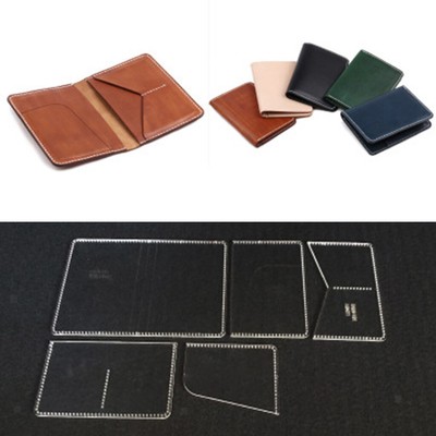 5pcs Card Holder Case Acrylic Leather Craft Pattern Stencil Template DIY