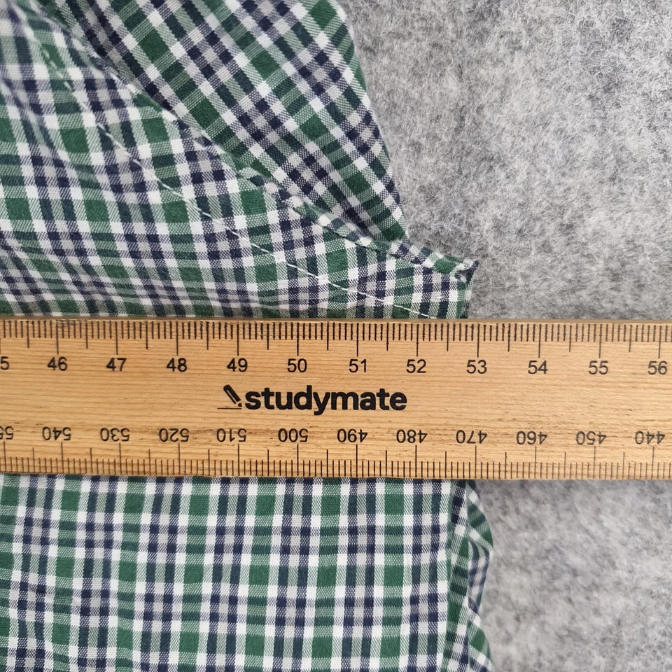 Camisa Nautica Para Hombre Mediana Verde A Cuadros Con Botones Manga Larga Calce Ajustado 10058 Foto 4 de 4