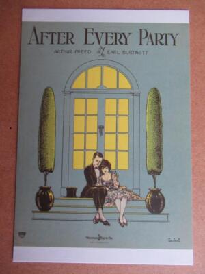 After Every Party  POSTCARD sheet music front piece (reproduction )