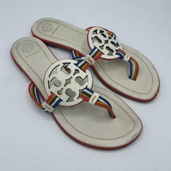 Tory burch miller sandals multicolor hot sale