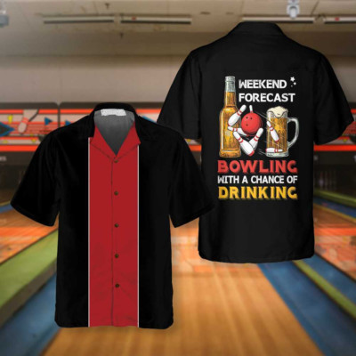 Bowling Weekend Forecast Hawaiian Shirt, Drinking And Bowling Shirt, Best Gift F