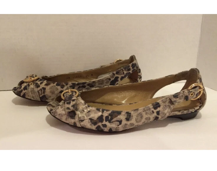 Stuart Weitzman Chitchat Open Toe Ballet Flats Faded Leopard 6.5 $329 - Image 3 of 4
