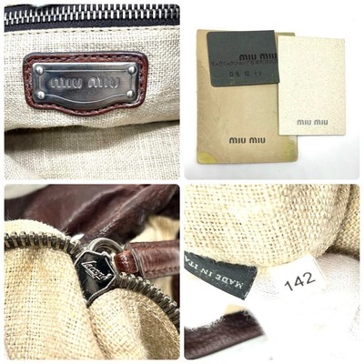 MIUMIU 90s Archive Flower Shoulder Bag Brown Leather | eBay