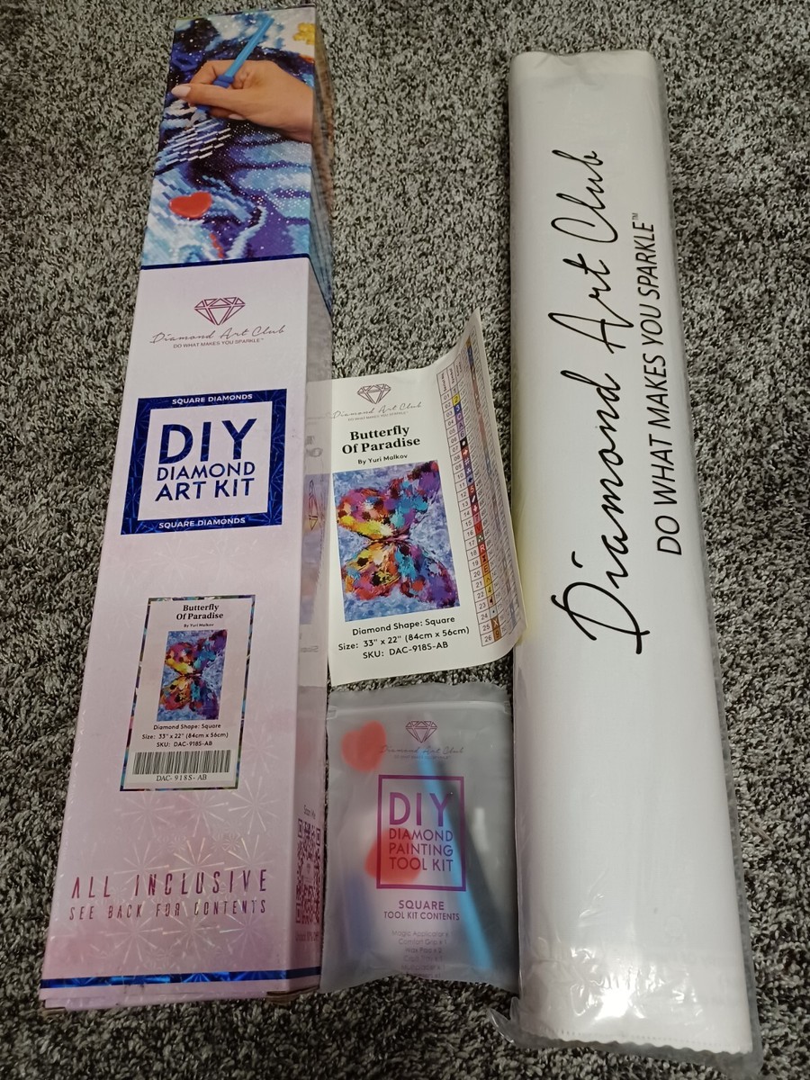 DIY Diamond Art Club Kit ( 33” x 22” ) Painting - Butterfly