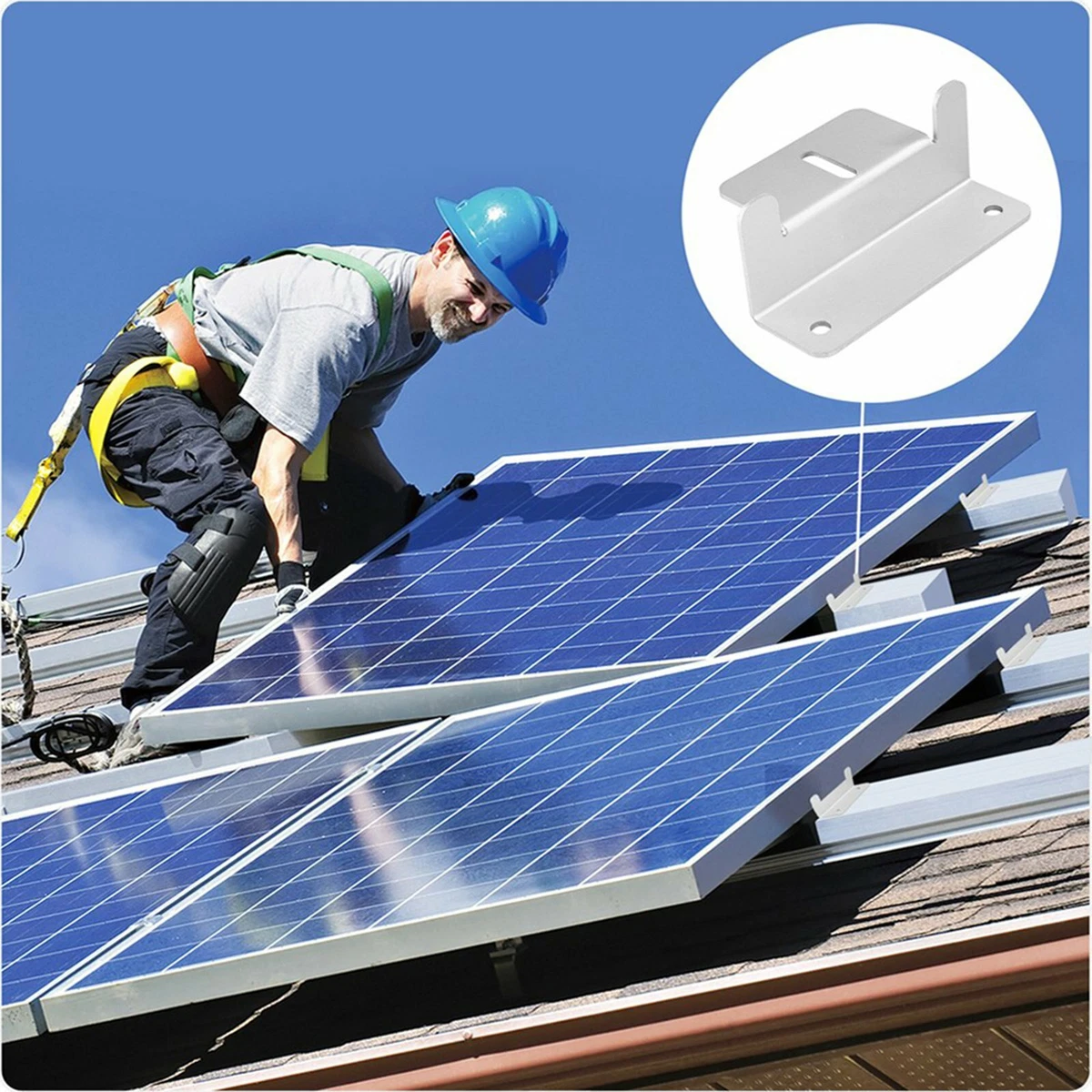 4-40 X Solar Panel Mounting Z Bracket Set For Flat Roof Wall Mount Kit Aluminum