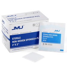 JMU 4-Ply Sterile Gauze Pads 2/4 inches Highly Absorbent Non-woven Gauze Sponge