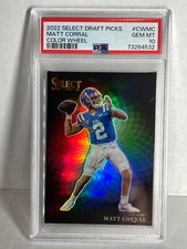 2022 Panini Select Draft Picks Rookie Color Wheel #CW-MC Matt Corral RC PSA 10