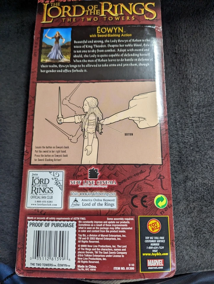 Eowyn: El Señor de los Anillos: Las Dos Torres de Toy Biz 2003 (MOC) Serie 1 Foto 4 de 4
