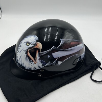 VCAN AMERICAN EAGLE & FLAG FMVSS 218 DOT MOTORCYCLE HELMET SIZE LARGE W/BAG  EX! | eBay