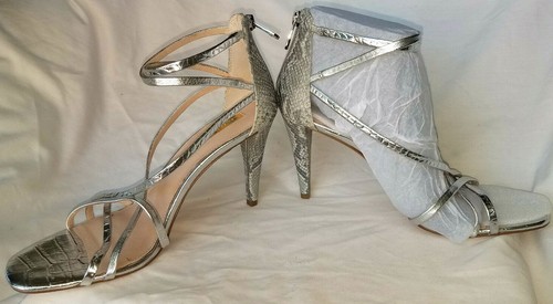 Louise Et Cie Kreeli Silver Grey Multi Strappy Heel Sandals 11 NEW $139 - Picture 3 of 7