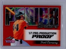 Trent Caraway 2024 Leaf Vivid Baseball 1/1 Pre Production Proof