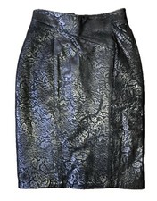 Vintage '80s Primadonna Black Embossed Leather Pencil Animal Print XS