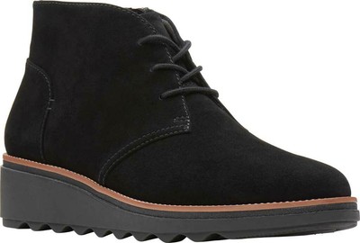 clarks sharon hop black suede