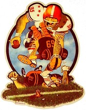 Original Vintage Mean Football Player Iron On Transfer NFL