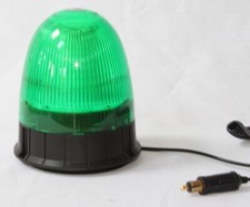 12-24V LED Beacon GREEN Magnetic Rotating Flashing Safety Tractor Light-DIN PLUG