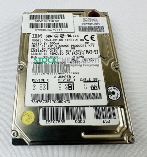 IBM DTNA-22160 73H7673 Hard Disk Drive; 2160MB, 4200RPM, 5V~500mA - Picture 2 of 5