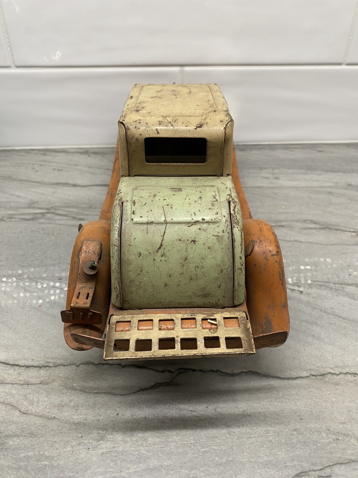 Antique 1930's Girard / Marx Pierce Arrow Pressed Steel Wind Up Toy Car