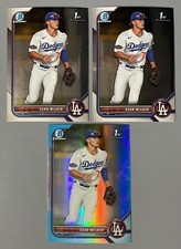 3- 2022 Bowman Chrome Draft Sean McLain Sky Blue Refractor, 2 Base #BDC-50
