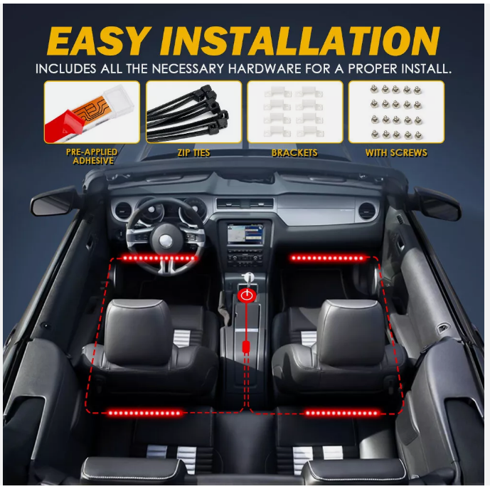 6IN1 8M RGB LED Atmosphere Car Interior Ambient Li... - Vicedeal - Foto 10