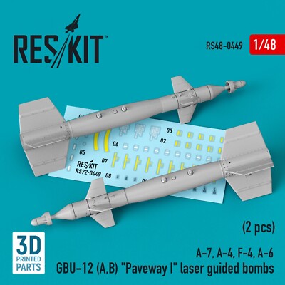 GBU-12 (A,B) ''Paveway I'' Lasergeführte Bomben (2 Stück) Maßstab 1:48 ResKit R...
