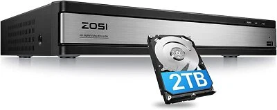ZOSI DVR 16ch 1080p H.265+ Disque Dur de 2 to Enregistreur de Vidéosurveillance
