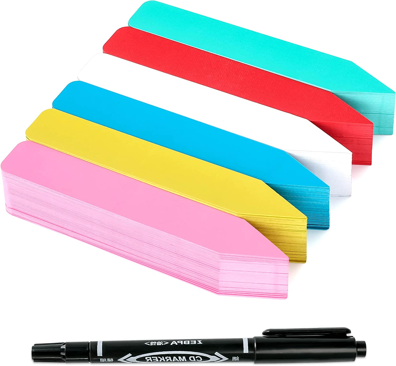 300 Pcs Plastic Plant Labels with Permanent Marker, Waterproof Garden Tags