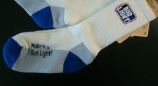MAKE IT A BUD LIGHT  Budweiser Light  CREW SOCKS  Women's  9-11  NEW  ONE PAIR
