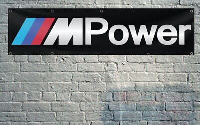 BMW M Power Motorsport 2x8 ft Banner Car Show Garage For Man Cave Decor Flag