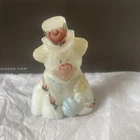 FENTON White Iridescent Hand Painted & Signed Top Hat Clown