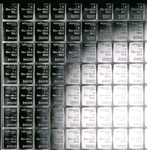 Lot of 10 Valcambi 0.999 Fine Silver 1 Gram Bullion Bars