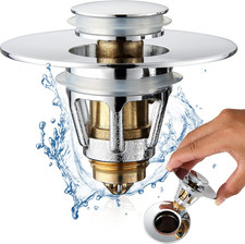 Universal Bathroom Sink Stopper - Stainless Steel Bounce Drain Filter, Pop up Dr