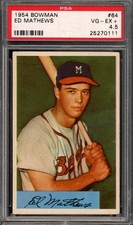 Eddie Mathews Cards and Autographed Memorabilia Guide 19