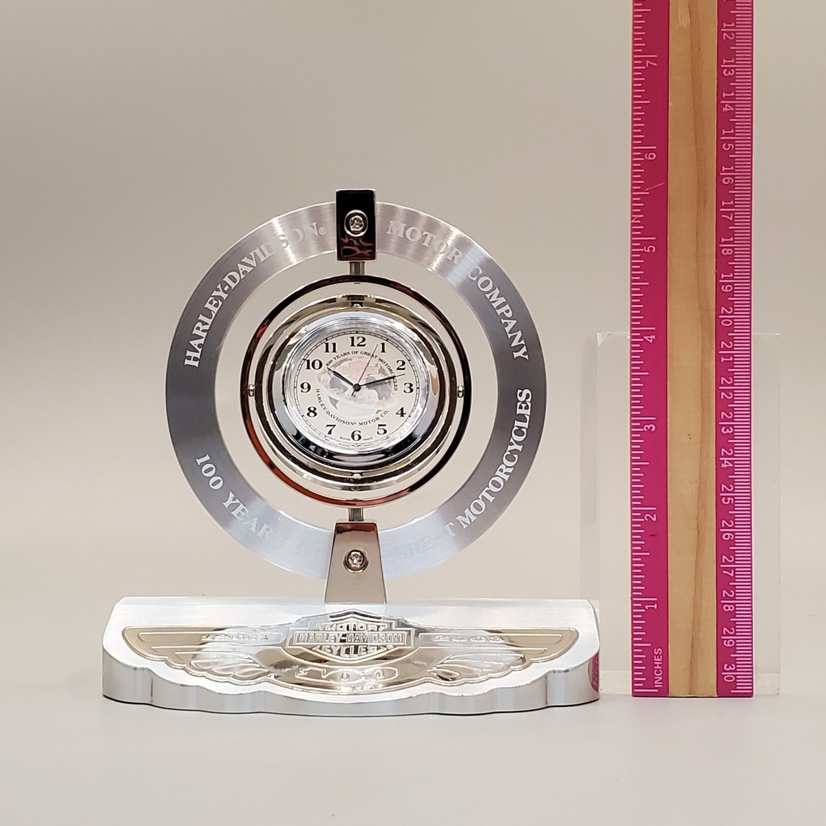 Harley Davidson Rotating Desk Clock 100th Anniversary Japan