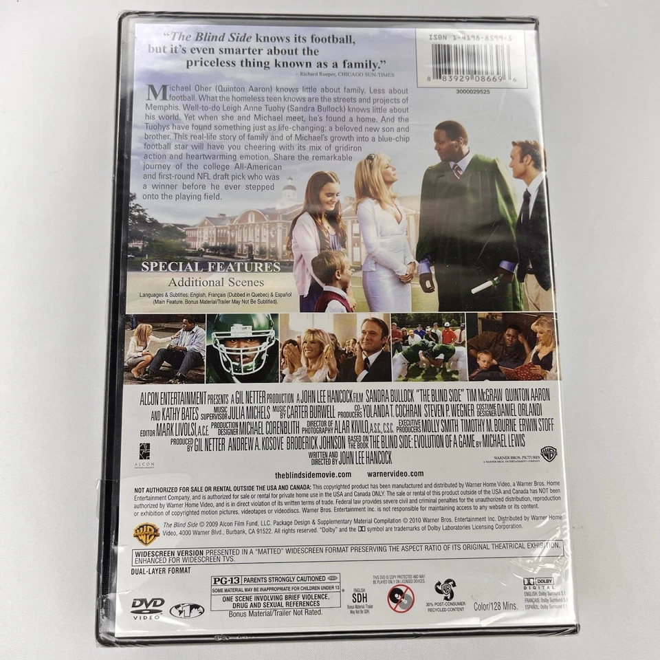 The Blind Side DVD Brand New Sealed 2009 Sandra Bullock Free Shipping Foto 2 de 4