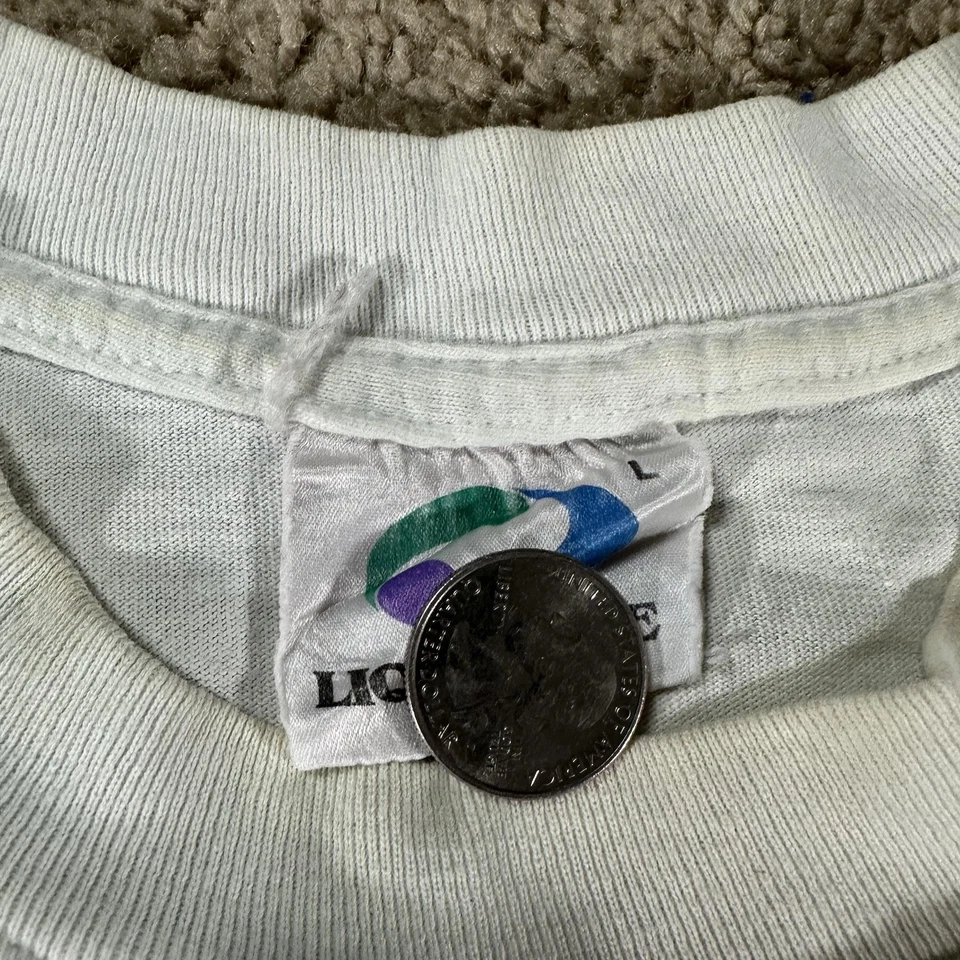 VTG Liquid Blue Shirt Men Large Tie-Dye Crystal Travis Scott USA Psychedelic AOP - Image 2 of 4