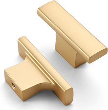 10 Pack Brushed Gold Cabinet Knobs 2 Inch 50MM Single Hole Cabinet Pulls Kitch