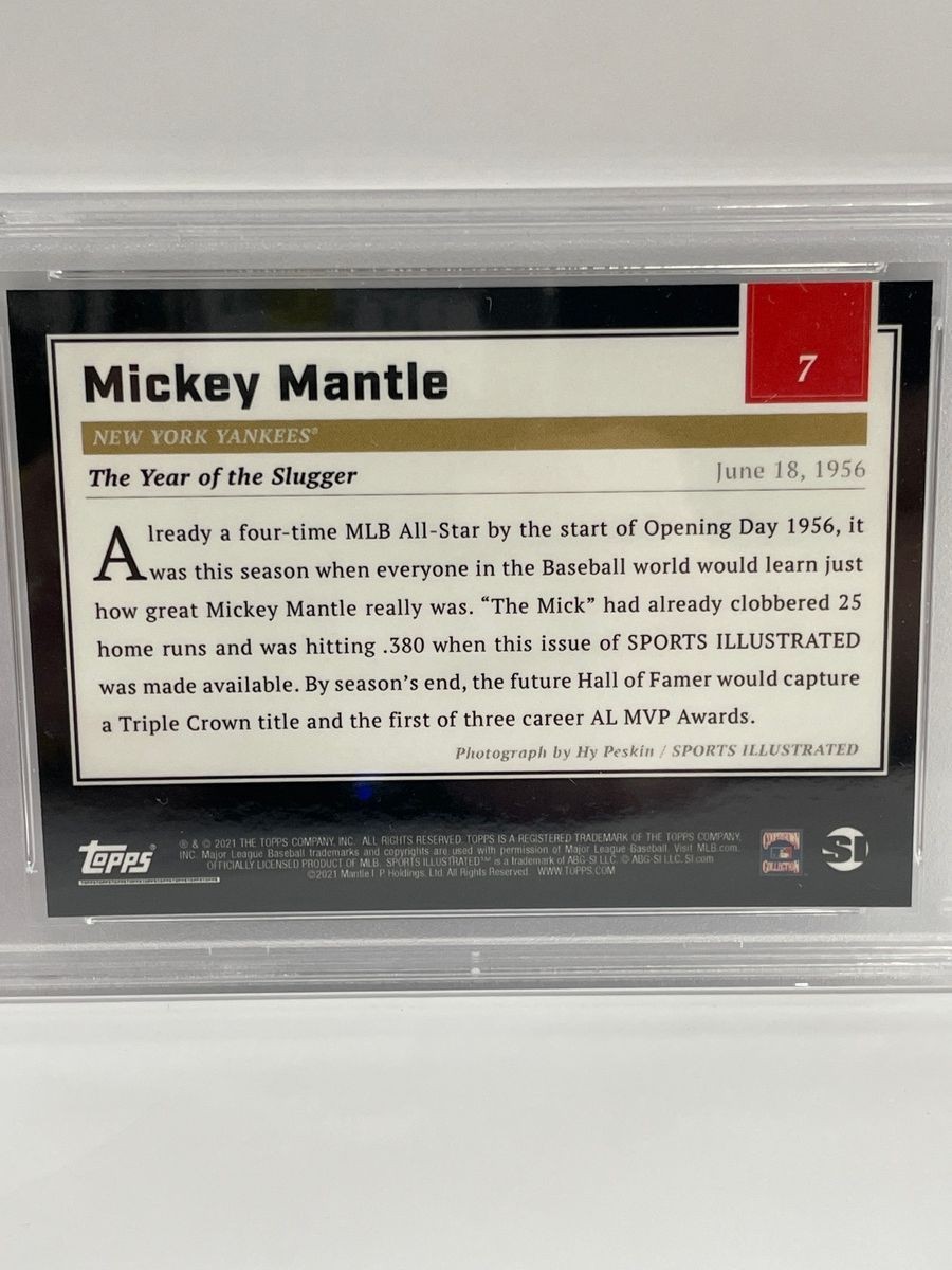 2021 Topps X S.I. Mickey Mantle 6/18/1956 Cover #7 PSA 10 view 3