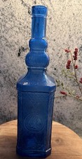 Beautiful Cobalt Blue Glass Bottle Square Mad...