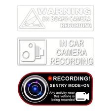Dash Cam Sticker Decal Car Window Onboard Camera Recording Dashcam Warning