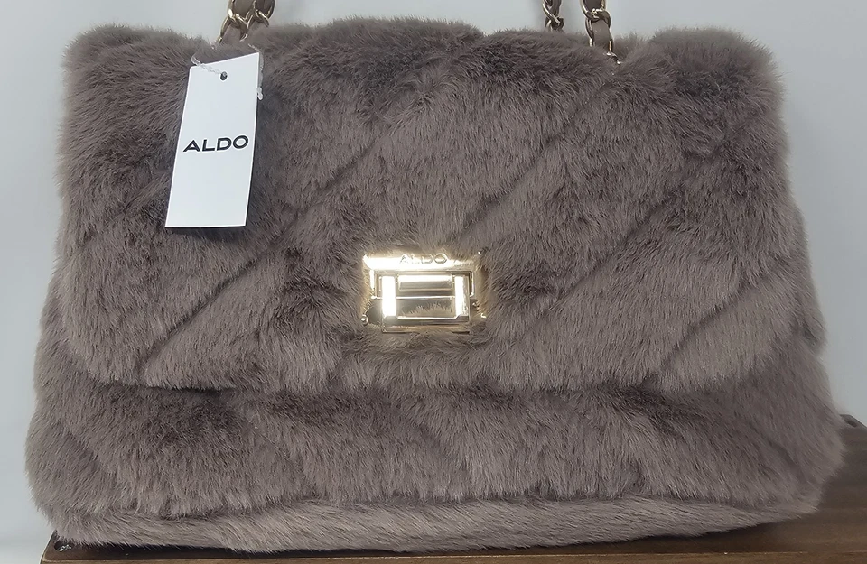 Bolso Bandolera Aldo Mujer Taupe Piel Sintética Cadena Dorada Herrajes Suave Nuevo con Etiquetas Foto 2 de 4