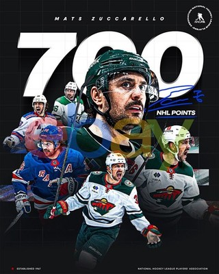 Mats Zuccarello 700 Career Points Minnesota Wild Rangers 8x10 NHL Hockey Photo