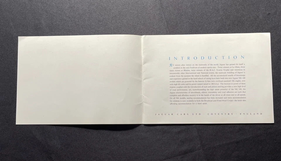 1955 Jaguar XK 140 Models Sales Brochure ORIGINAL Foto 2 de 4