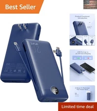 Travel Ready 20000mAh Portable Charger - Fast Charging & Built-in Cables