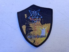 RUNING WILD, SEW ON BLACK BORDER WOVEN PATCH