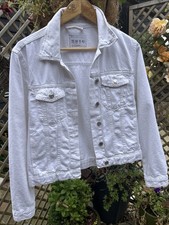 Denim Jacket White Primark Size 10 Fit 12 & 14 **SALE**