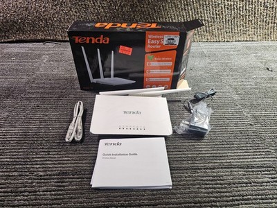 (QTY 2)Tenda F3 N300 2.4GHz Wireless Wi-Fi Router 3x 5dBi Antennas w/Accessories